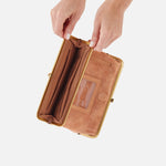 Lauren Clutch-Wallet in Mixed Leathers - Tan