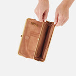 Lauren Clutch-Wallet in Mixed Leathers - Tan