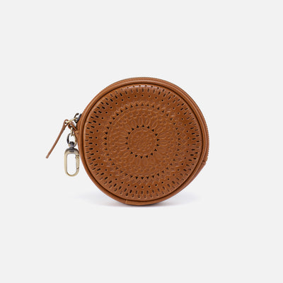 Revolve Bag Charm in Polished Leather - Truffle Mandala