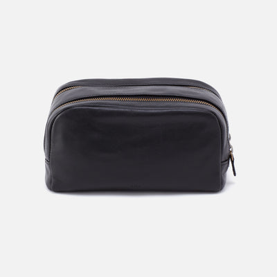 Men's Travel Kit in Silk Napa Leather - Black