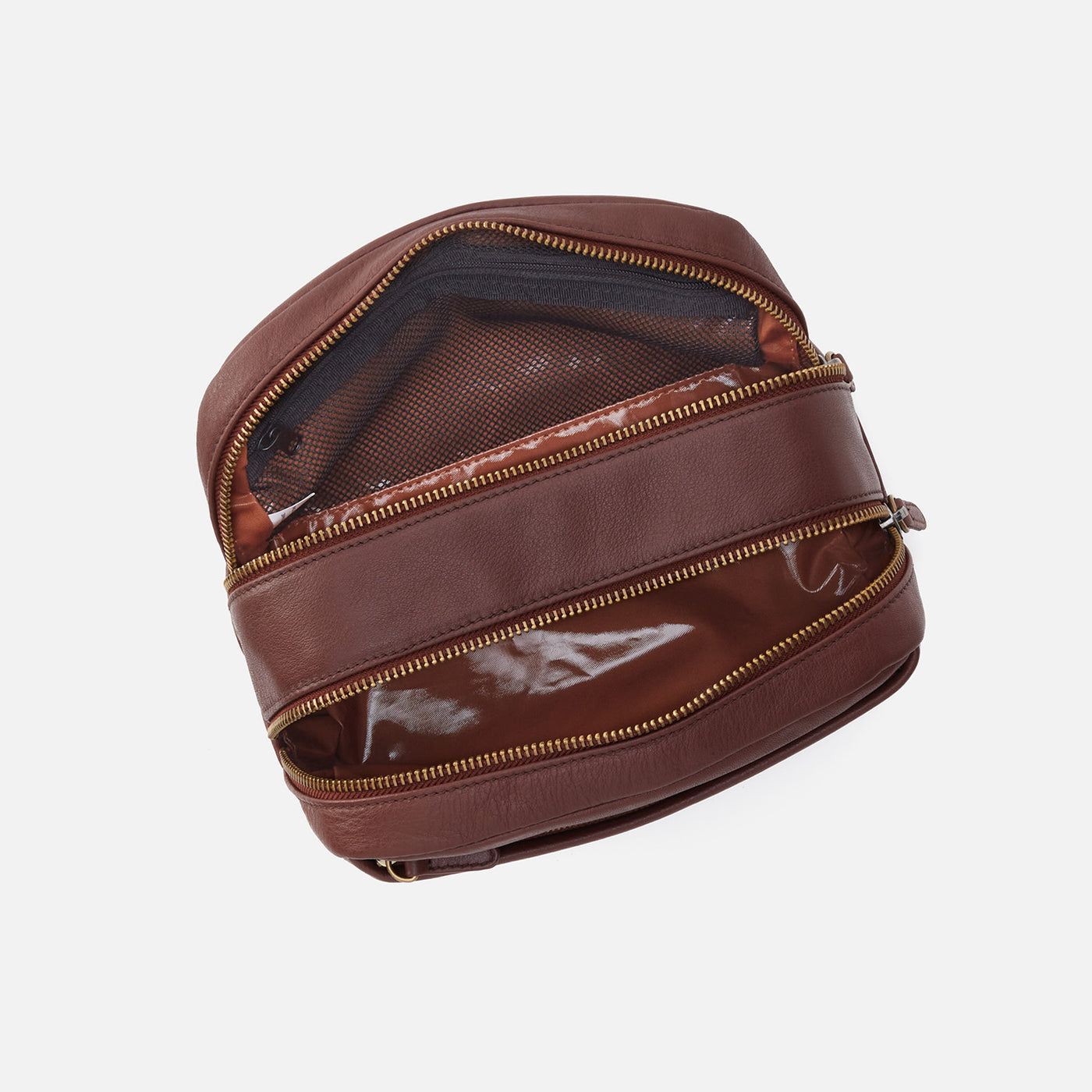 Men's Travel Kit Travel Kit in Silk Napa Leather - Brown