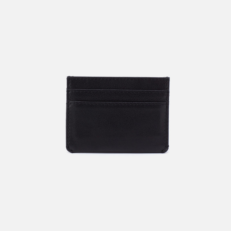 Men's Credit Card Wallet in Silk Napa Leather - Black