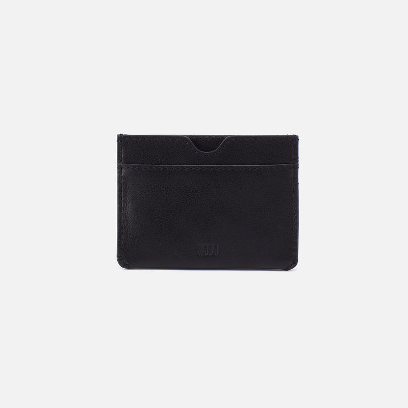 Men's Credit Card Wallet in Silk Napa Leather - Black