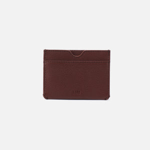 Men's Credit Card Wallet in Silk Napa Leather - Brown