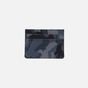 Men's Credit Card Wallet in Silk Napa Leather - Blue Camo