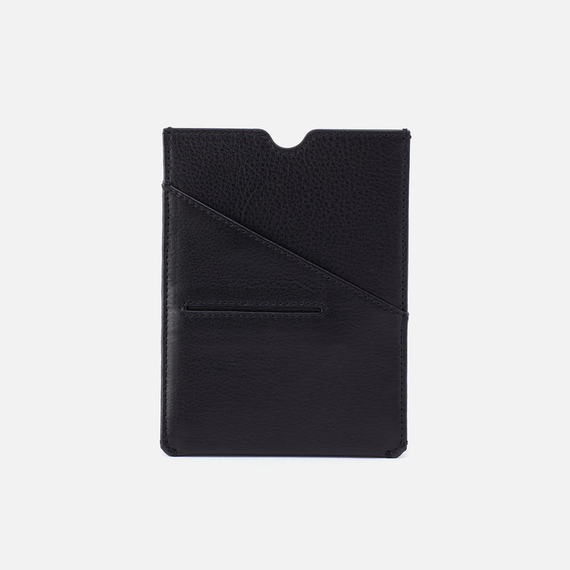 Men's Passport Holder in Silk Napa Leather - Black