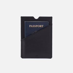 Men's Passport Holder in Silk Napa Leather - Black