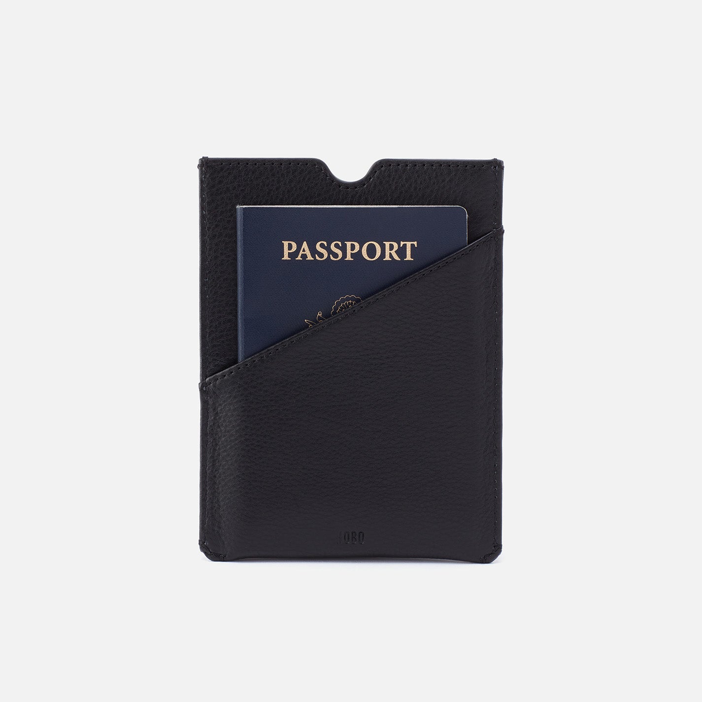Men's Passport Holder in Silk Napa Leather Black HOBO