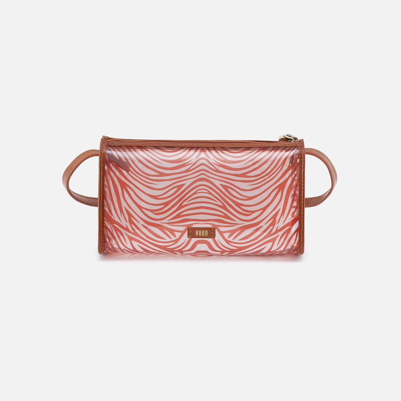 Jewel Clear Crossbody in Clear With Polished Leather Trim - Clear Zebra
