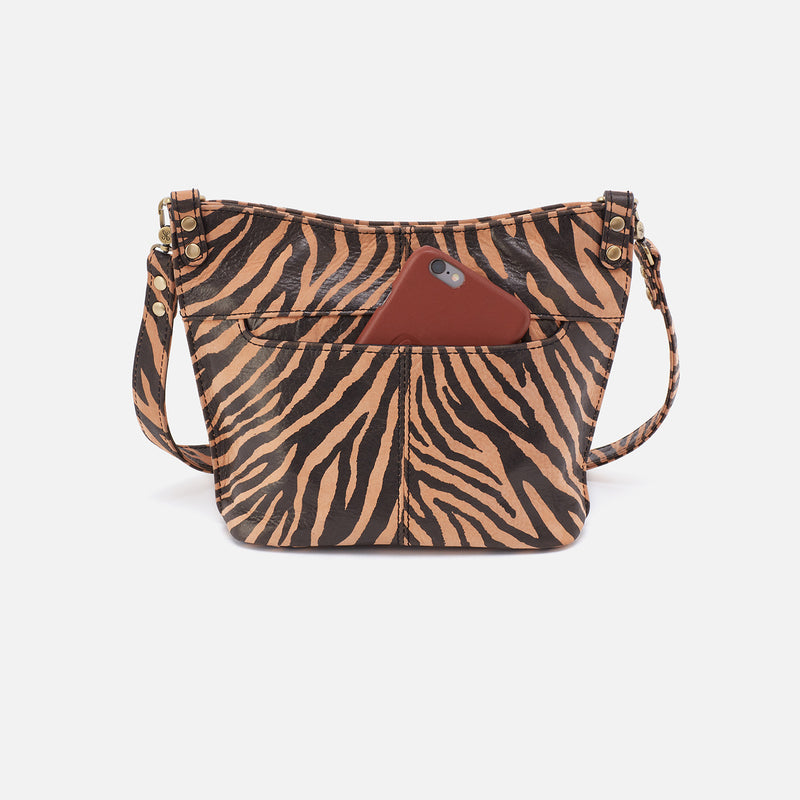Pier Small Crossbody in Printed Leather - Zebra Stripes