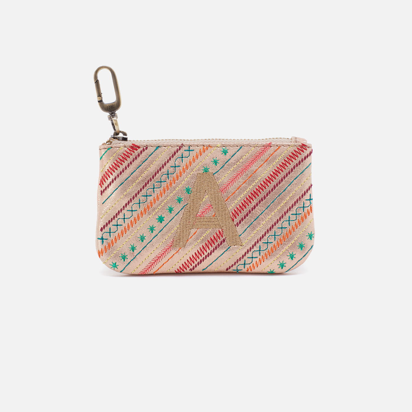 Monogram Pouch in Metallic Soft Leather - A
