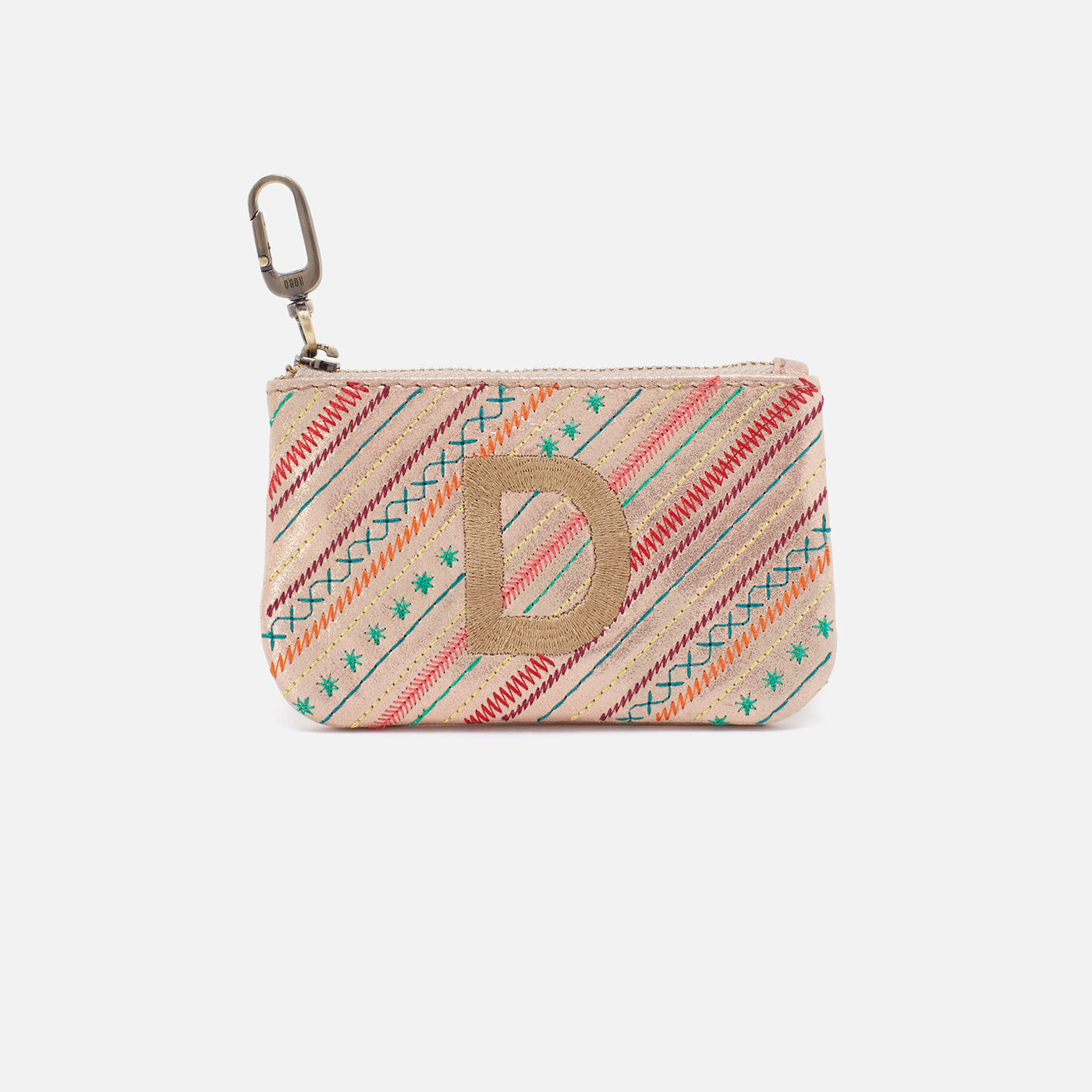 Monogram Pouch in Metallic Soft Leather - D