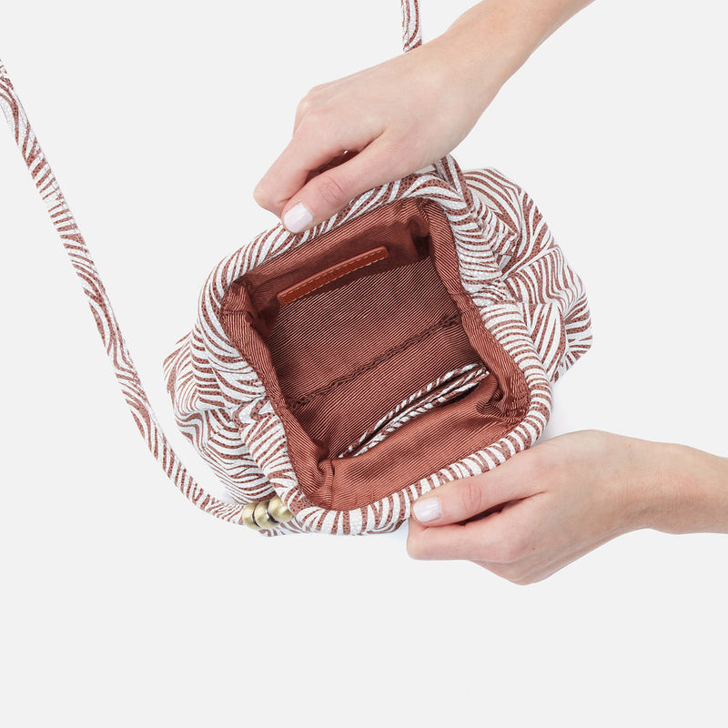 Adalyn Small Frame Crossbody in Printed Leather - Ginger Zebra