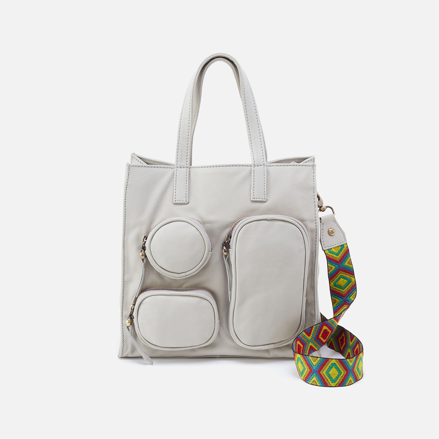 Shaker Utility Tote in Soft Leather - Light Grey