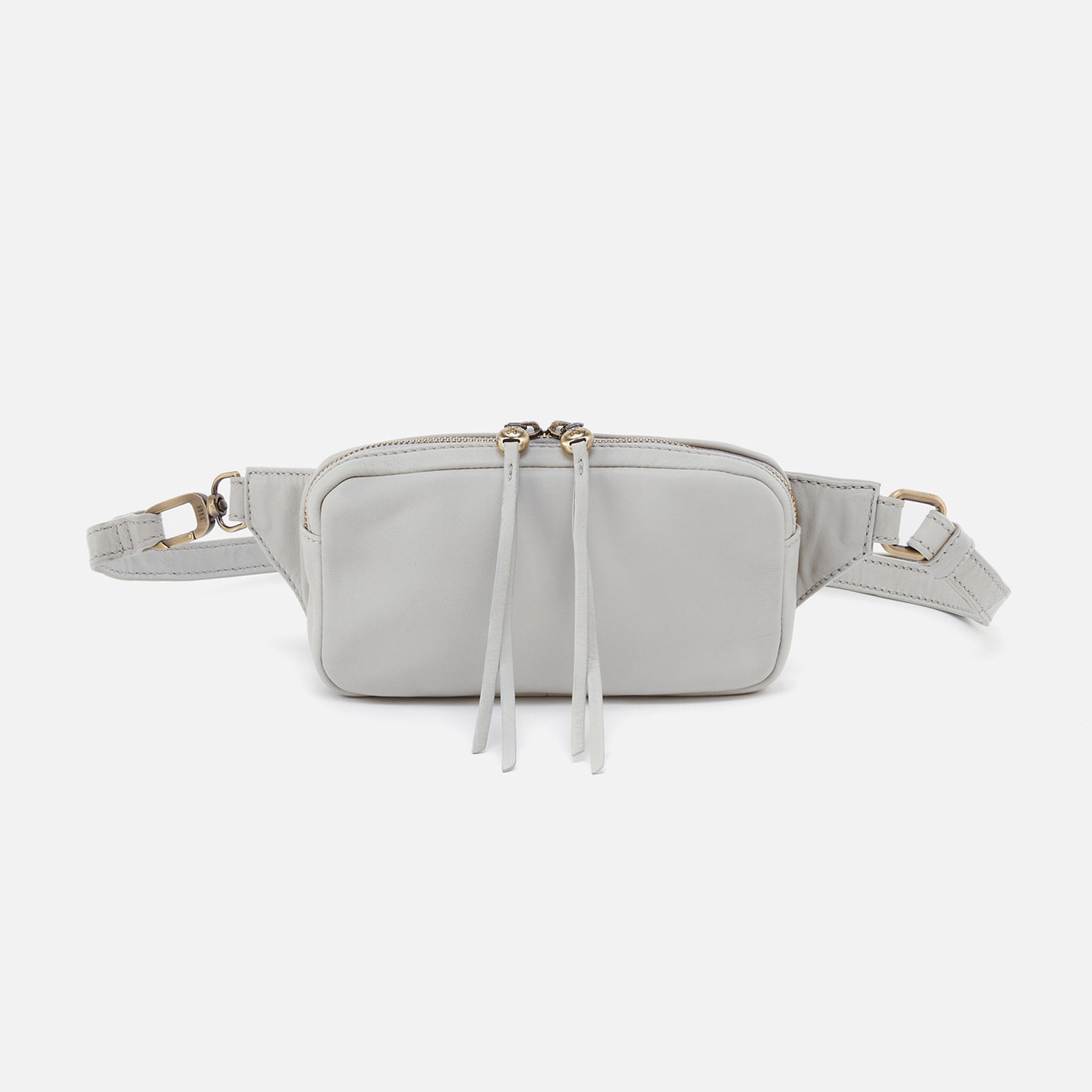 Shaker Belt Bag in Soft Leather - Light Grey