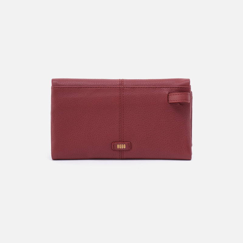 Keen Continental Wallet in Pebbled Leather - Red Pear