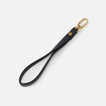 Grip Wristlet Strap In Pebbled Leather - Black