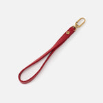 Grip Wristlet Strap in Pebbled Leather - Scarlet