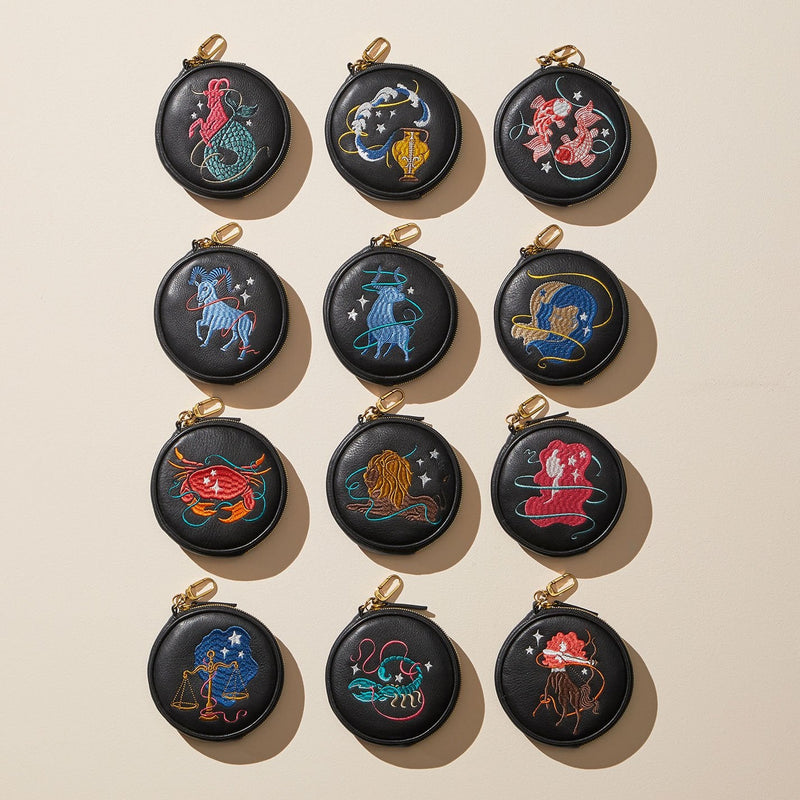 Revolve Clip Pouch in Pebbled Leather - Libra