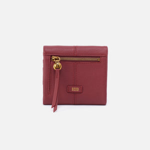 Keen Mini Trifold Compact Wallet in Pebbled Leather - Red Pear