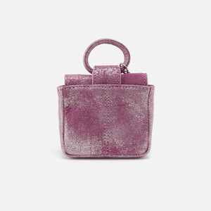 Sheila Bag Charm in Metallic Leather - Violet Metallic