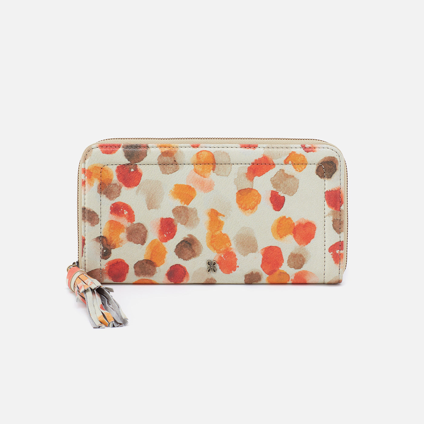 Nila Large Zip Around Continental Wallet in Printed Leather - Dots Print