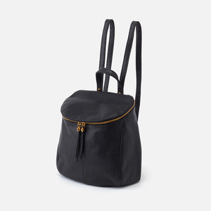 River Backpack in Pebbled Leather - Black