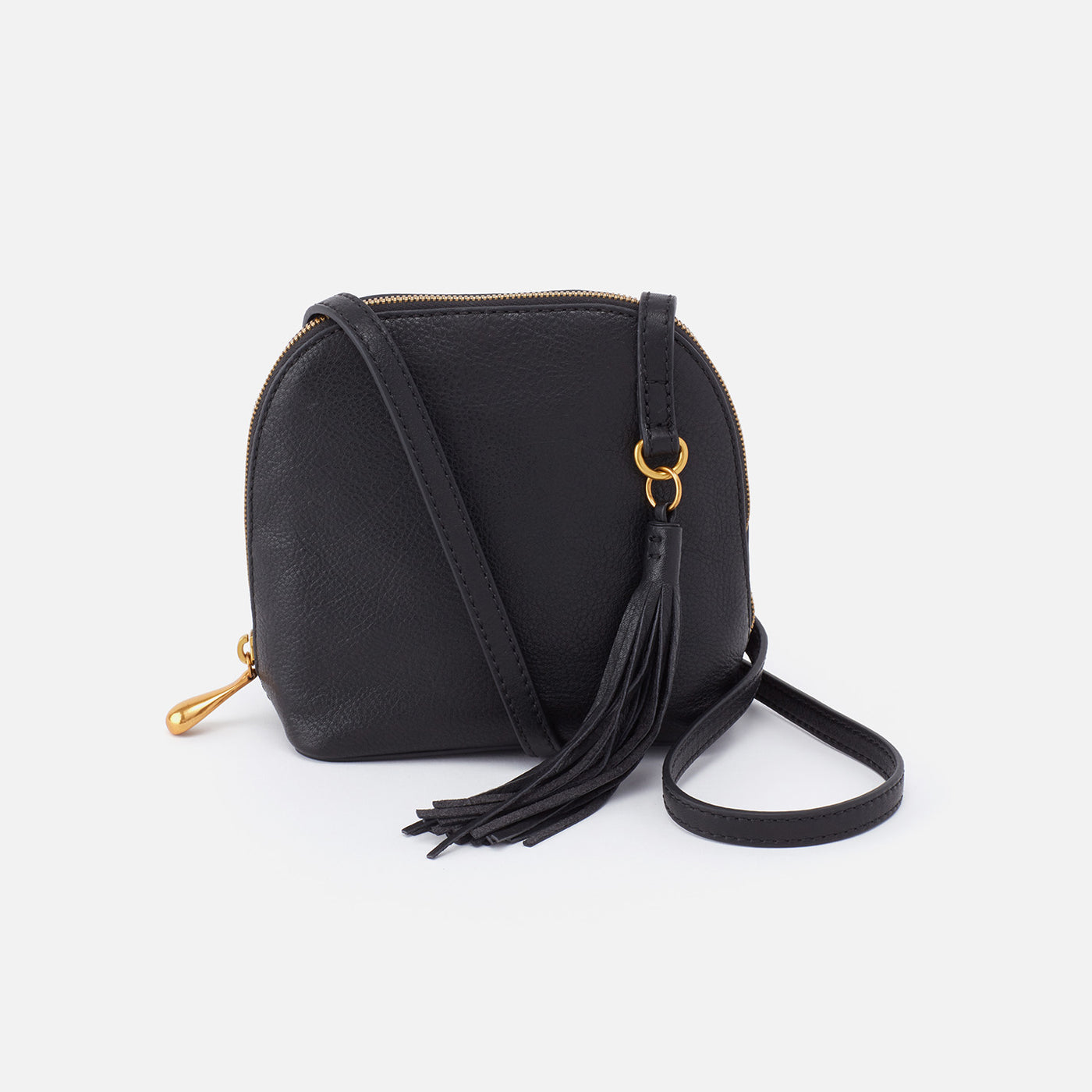 Bodhi Suede Fringe Crossbody Bag in Black