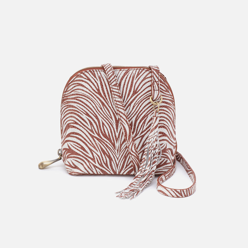 Nash Crossbody in Printed Leather - Ginger Zebra