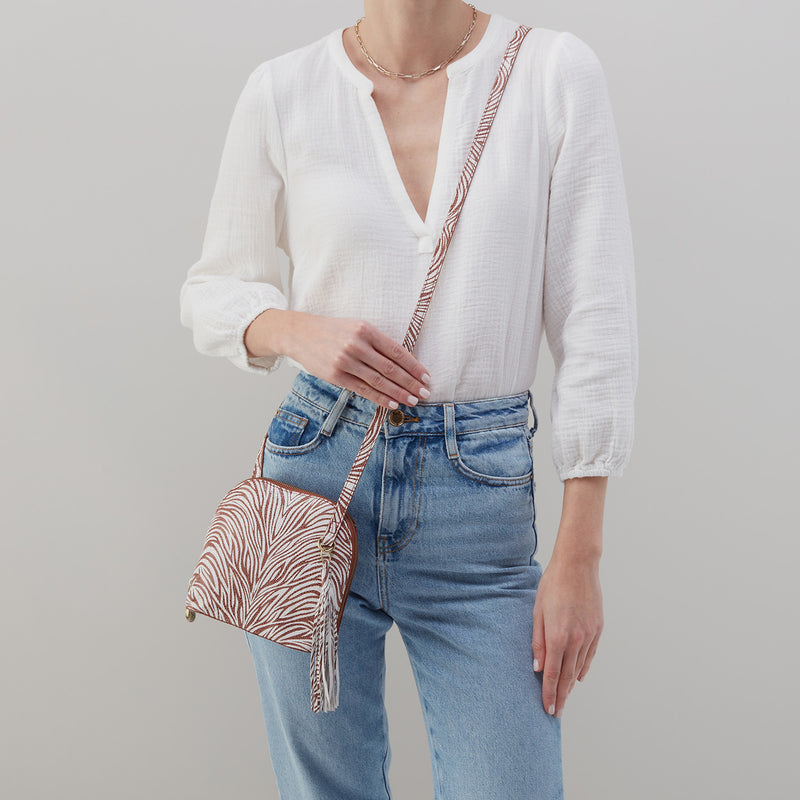 Nash Crossbody in Printed Leather - Ginger Zebra