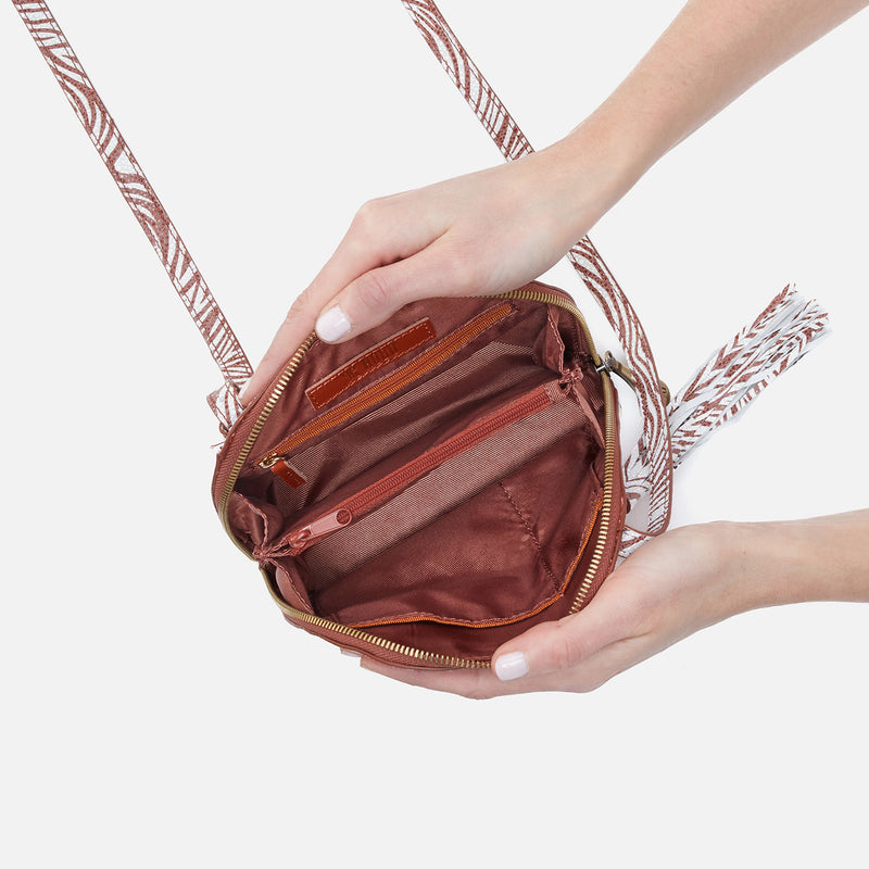 Nash Crossbody in Printed Leather - Ginger Zebra