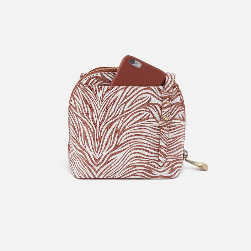 Nash Crossbody in Printed Leather - Ginger Zebra