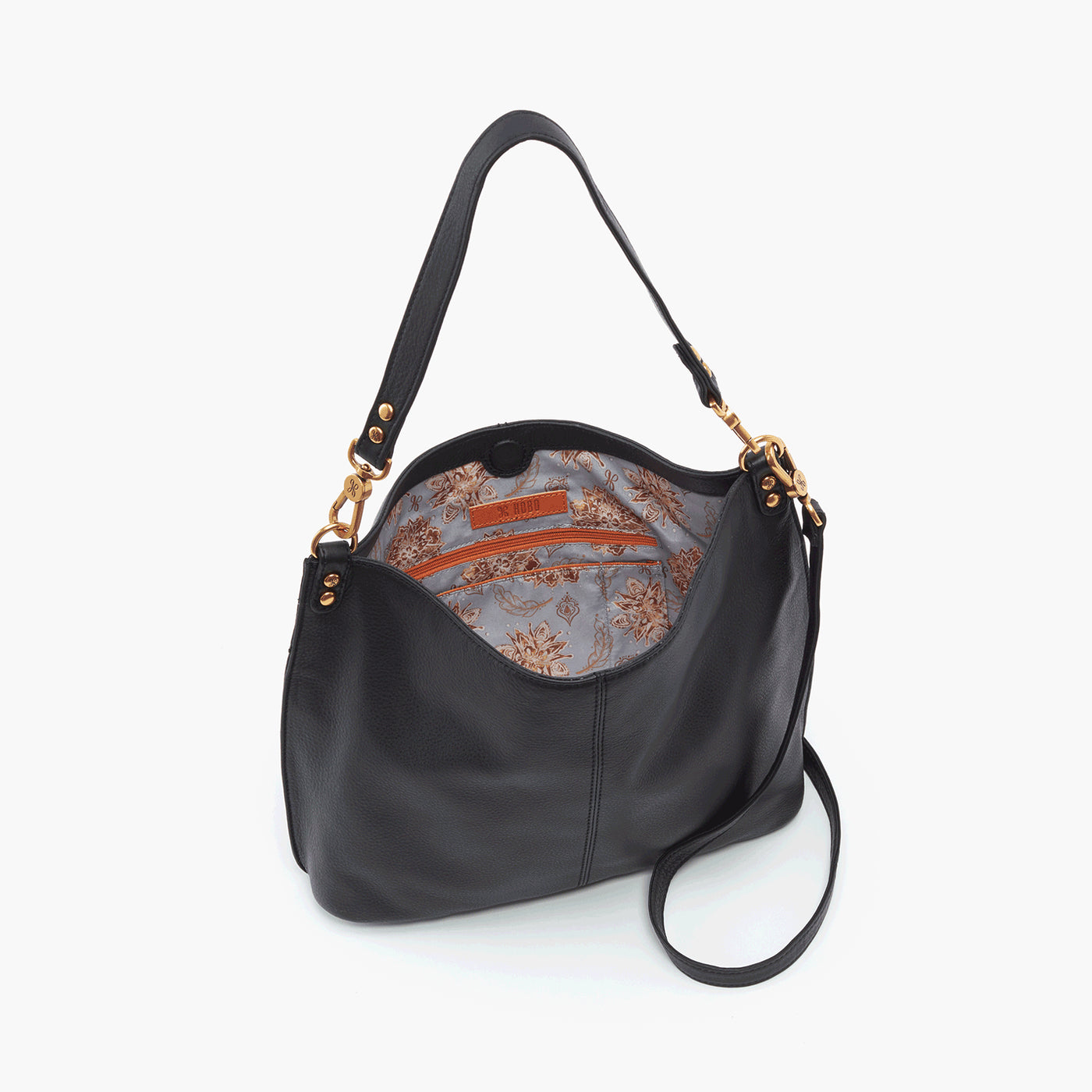 Pier Shoulder Bag in Pebbled Leather - Black