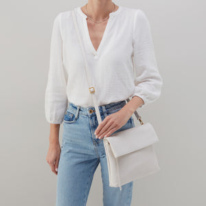 Draft Crossbody in Pebbled Leather - White