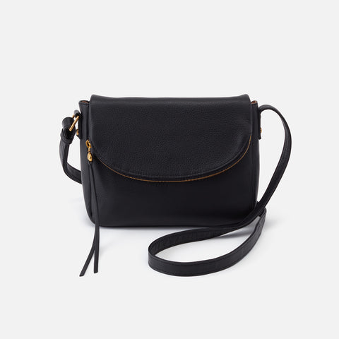 Fern Messenger Crossbody In Pebbled Leather Black HOBO