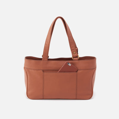 Autry Satchel in Pebbled Leather - Cashew