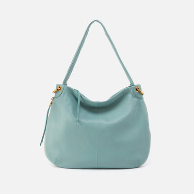 Fern Hobo in Pebbled Leather - Pale Green