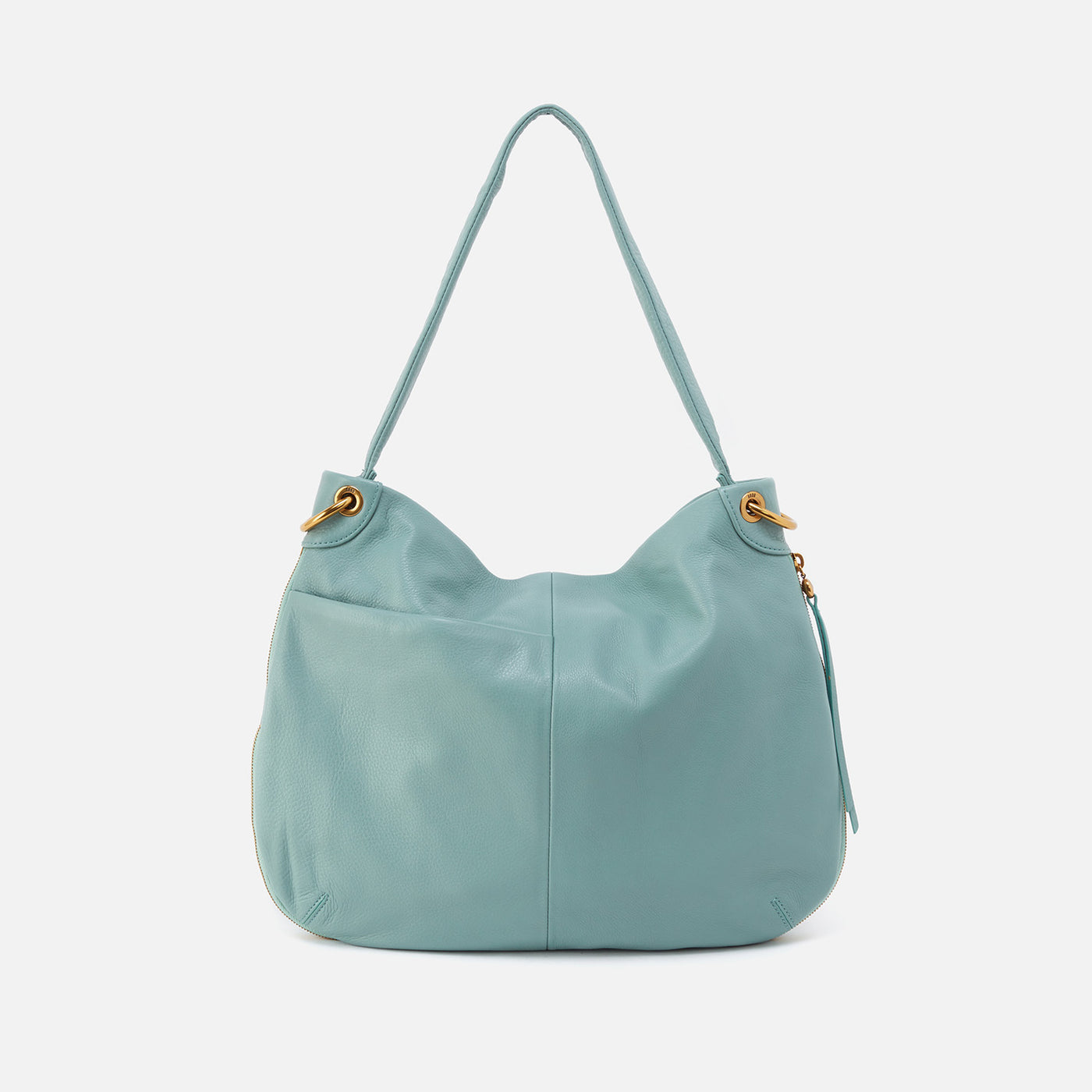 Fern Hobo in Pebbled Leather - Pale Green