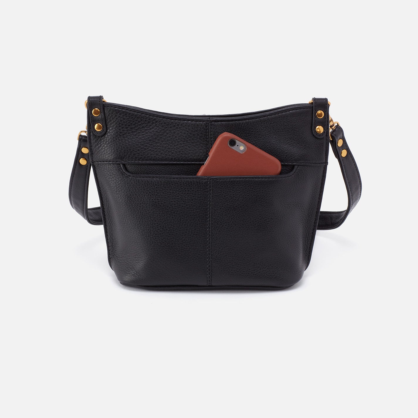 Pier Small Crossbody in Pebbled Leather Black HOBO