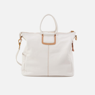 Sheila Large Satchel in Pebbled Leather - White