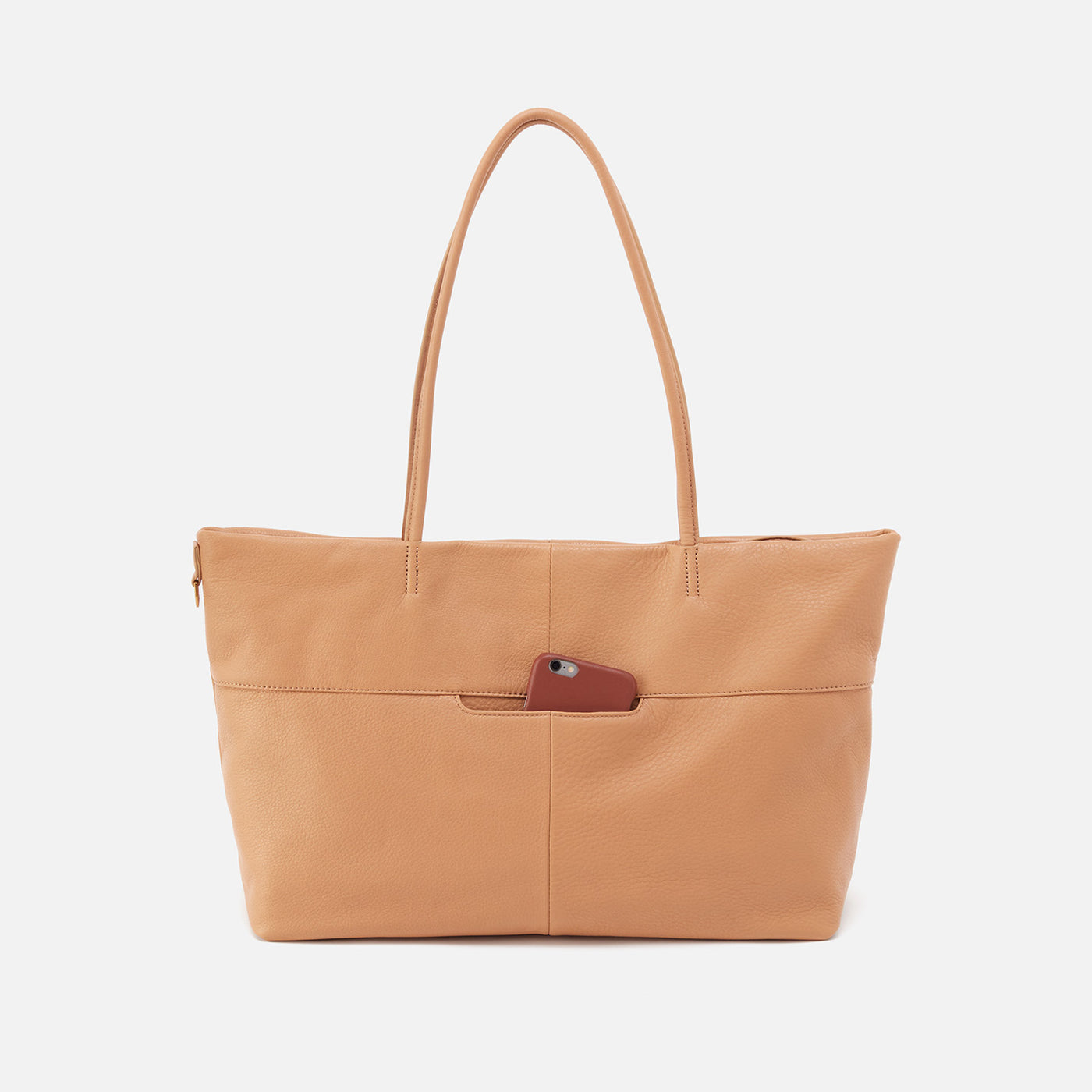 Tripp East-West Tote in Pebbled Leather - Sandstorm