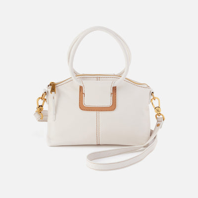 Sheila Top Zip Crossbody in Pebbled Leather - White