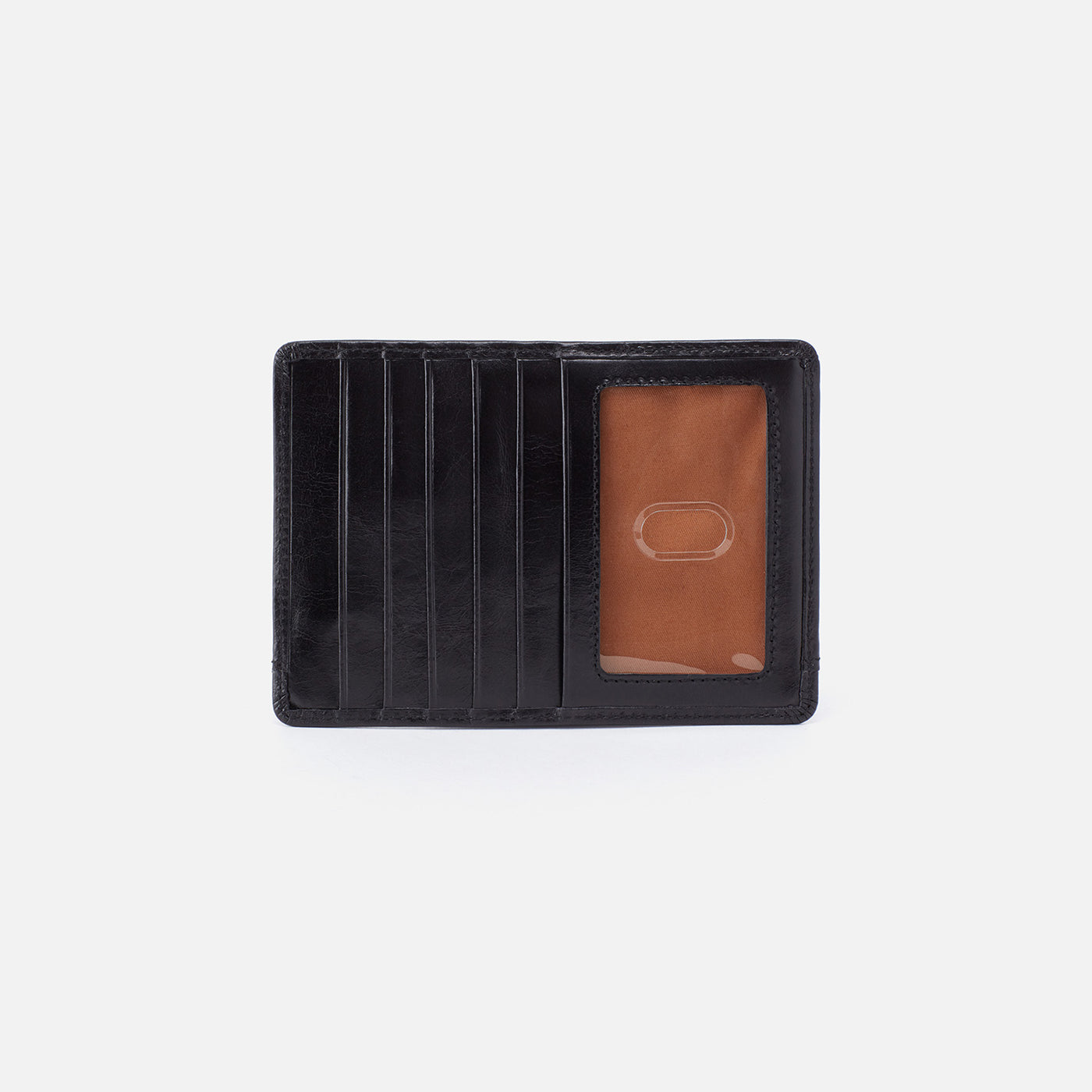Euro Slide Card Case in Polished Leather - Black
