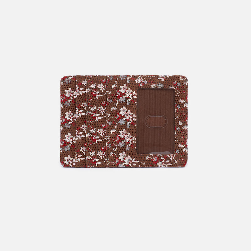 Euro Slide Card Case in Printed Leather - Ditzy Floral
