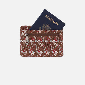Euro Slide Card Case in Printed Leather - Ditzy Floral