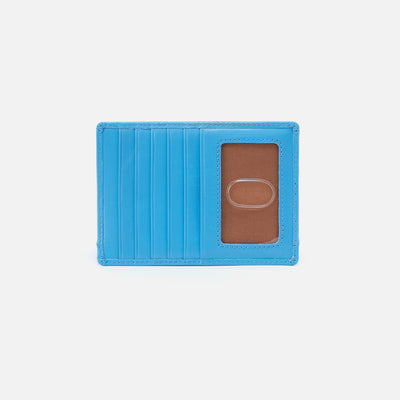 Euro Slide Card Case in Polished Leather - Tranquil Blue