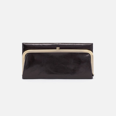 Rachel Continental Wallet in Polished Leather - Black