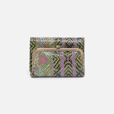Robin Compact Wallet in Printed Leather - Geo Diamond Print