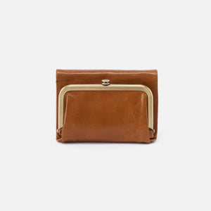 Robin Compact Wallet in Polished Leather - Truffle