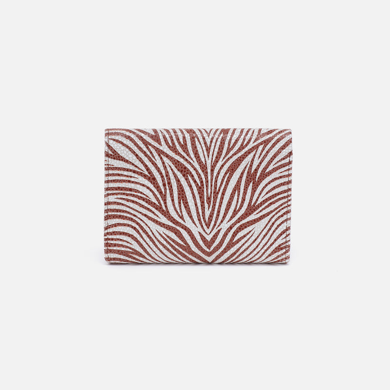 Robin Compact Wallet in Printed Leather - Ginger Zebra